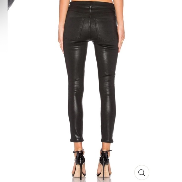 AGOLDE Sophie High Rise Skinny Black Leatherette Jeans in Size 24 - Picture 2 of 14